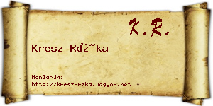 Kresz Réka névjegykártya